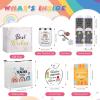 Sliner 7 Pcs School Bus Driver Appreciation Gifts for Women Men Stainless Steel Tumbler Keychain Sock Makeup Bag Acrylic Sign Blessing Card Box(Teacher)