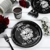 Sliner 96 Pcs Bride or Die Bachelorette Party Decorations Til Death Do Us Party Supplies Skull Gothic Bachelorette Bridal Shower Plates and Napkins Disposable Tableware Set Serves 24 Guests