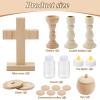 Sliner Catholic Gifts for Kids Mass Kit Wooden Mass Play Set My First Communion Gift Catholic Toys Set Baby Holy Baptism Gifts for Children Priest Churches Birthday Easter Party Decor(Simple Color)(Simple Color)