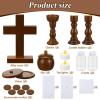 Sliner Catholic Gifts for Kids Mass Kit Wooden Mass Play Set My First Communion Gift Catholic Toys Set Baby Holy Baptism Gifts for Children Priest Churches Birthday Easter Party Decor(Simple Color)(Natural Color)