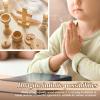 Sliner Catholic Gifts for Kids Mass Kit Wooden Mass Play Set My First Communion Gift Catholic Toys Set Baby Holy Baptism Gifts for Children Priest Churches Birthday Easter Party Decor(Simple Color)(Simple Color)