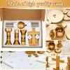 Sliner Catholic Gifts for Kids Mass Kit Wooden Mass Play Set My First Communion Gift Catholic Toys Set Baby Holy Baptism Gifts for Children Priest Churches Birthday Easter Party Decor(Simple Color)(Bright Color)