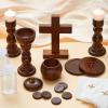 Sliner Catholic Gifts for Kids Mass Kit Wooden Mass Play Set My First Communion Gift Catholic Toys Set Baby Holy Baptism Gifts for Children Priest Churches Birthday Easter Party Decor(Simple Color)(Natural Color)
