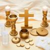 Sliner Catholic Gifts for Kids Mass Kit Wooden Mass Play Set My First Communion Gift Catholic Toys Set Baby Holy Baptism Gifts for Children Priest Churches Birthday Easter Party Decor(Simple Color)(Bright Color)