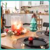 Sliner Christmas Tree Candy Jars Glass Cookie Jars with Lids Lovely Christmas Tree Jar Bowl Food Storage Container for Xmas Festival Holiday Party Gift Table Decoration (Green,11.81 x 6.3 Inch)(Green)