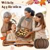 Sliner Halloween Pumpkin Wooden Serving Platter 15″ L x 12″ W Wood Pumpkin Shaped Charcuterie Board Snack Cheese Cutting Board Sectional Fall Dish Plate for Home Gifts(Brown)(Black Walnut Color)