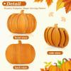 Sliner Halloween Pumpkin Wooden Serving Platter 15″ L x 12″ W Wood Pumpkin Shaped Charcuterie Board Snack Cheese Cutting Board Sectional Fall Dish Plate for Home Gifts(Brown)(Brown)