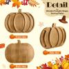 Sliner Halloween Pumpkin Wooden Serving Platter 15″ L x 12″ W Wood Pumpkin Shaped Charcuterie Board Snack Cheese Cutting Board Sectional Fall Dish Plate for Home Gifts(Brown)(Walnut Color)