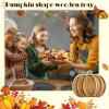 Sliner Halloween Pumpkin Wooden Serving Platter 15″ L x 12″ W Wood Pumpkin Shaped Charcuterie Board Snack Cheese Cutting Board Sectional Fall Dish Plate for Home Gifts(Brown)(Walnut Color)