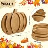 Sliner Halloween Pumpkin Wooden Serving Platter 15″ L x 12″ W Wood Pumpkin Shaped Charcuterie Board Snack Cheese Cutting Board Sectional Fall Dish Plate for Home Gifts(Brown)(Walnut Color)