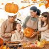 Sliner Halloween Pumpkin Wooden Serving Platter 15″ L x 12″ W Wood Pumpkin Shaped Charcuterie Board Snack Cheese Cutting Board Sectional Fall Dish Plate for Home Gifts(Brown)(Brown)