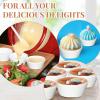 Sliner Set of 24 Ceramic Souffle Dish 1.5 oz Mini Ramekins Dipping Sauce Cups Porcelain Small Sauce Bowls for Baking Condiment Serving Dessert Kitchen Condiments Oven and Microwave Safe, White