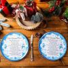 Sliner Set of 4 Christmas Giving Plates 10 x 10 Inch Snowman Plates with Snow Trim and Warm Words Holiday Decorative Plate for Sharing Love and Treats Xmas Gifts