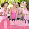 Tticai 12 Pieces Breast Cancer Awareness Aluminum Water Bottle Pink Ribbon Bike Water Bottle Reusable Bottles Leak Proof Lightweight Portable Bottles for Marathon Running(20 oz)