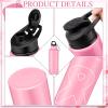 Tticai 12 Pieces Breast Cancer Awareness Aluminum Water Bottle Pink Ribbon Bike Water Bottle Reusable Bottles Leak Proof Lightweight Portable Bottles for Marathon Running(20 oz)