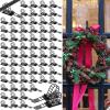 Garland Hangers for Front Door Adjustable Christmas Garland Hooks Ties Hanging Strips Straps for Mantle Fireplace String Light Window Xmas Stocking Wreath Decorations(White,50 Pcs)(Black)