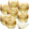 Sliner 100 Pcs Square Plastic Bowls 8 oz Plastic Serving Bowls Disposable Chip Containers for Parties Snack Fruit Candy Containers for Candy Buffet Salad Bar Buffet Party Supplies(Clear)(Gold Glitter)