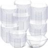 Sliner 100 Pcs Square Plastic Bowls 8 oz Plastic Serving Bowls Disposable Chip Containers for Parties Snack Fruit Candy Containers for Candy Buffet Salad Bar Buffet Party Supplies(Clear)(Clear)