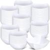 Sliner 100 Pcs Square Plastic Bowls 8 oz Plastic Serving Bowls Disposable Chip Containers for Parties Snack Fruit Candy Containers for Candy Buffet Salad Bar Buffet Party Supplies(Clear)(White)