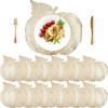 Sliner 12 Pack Fall Halloween Thanksgiving Placemats Autumn Pumpkin Place Mats, 17 x 16 Inch Pressed Vinyl Metallic Thanksgiving Table Decorations for Party Kitchen Dinning (Sliver)(Gold)
