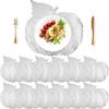 Sliner 12 Pack Fall Halloween Thanksgiving Placemats Autumn Pumpkin Place Mats, 17 x 16 Inch Pressed Vinyl Metallic Thanksgiving Table Decorations for Party Kitchen Dinning (Sliver)(Silver)