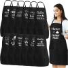 Sliner 12 Pcs Aprons for Women with Pockets Funny Bulk Kitchen Baking Cooking Cute Aprons Women Men Novelty Funny Quotes Adjustable Black Pocket Christmas Birthday Gifts