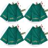 Sliner 12 Pcs Christmas Red Cloth Napkins Set 17 x 17 Inch Embroidered Seasonal Sayings Dinner Fabric Napkins Washable Wishes Grateful Blessed Merry Christmas Napkin for Holiday Kitchen Party(Green)