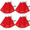 Sliner 12 Pcs Christmas Red Cloth Napkins Set 17 x 17 Inch Embroidered Seasonal Sayings Dinner Fabric Napkins Washable Wishes Grateful Blessed Merry Christmas Napkin for Holiday Kitchen Party(Red)