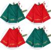 Sliner 12 Pcs Christmas Red Cloth Napkins Set 17 x 17 Inch Embroidered Seasonal Sayings Dinner Fabric Napkins Washable Wishes Grateful Blessed Merry Christmas Napkin for Holiday Kitchen Party(Red and Green)