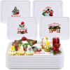 Sliner 12 Pcs Christmas Serving Trays Christmas Platters Christmas Trays Large Cookie Platter Reusable Food Plates 13″ x 10″ Holiday Kitchen Dinnerware for Party Supplies(Christmas Tree)(Assorted Styles)