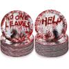 Sliner 120 Pieces Halloween Plates Bulk 9 Inch Round Paper Plates Halloween Party Decorations Red Handprint Disposable Decorations for Party Tableware Supplies, 2 Styles