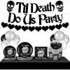 Sliner 141 Pcs Bride or Die Bachelorette Party Decorations Til Death Do Us Party Favors Wedding Plates and Napkins Banner Balloons Skull Gothic Wedding Tableware Supplies