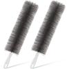 Sliner 2 Pcs Cobweb Duster Bendable Fan Duster Plastic Dust Cleaner Microfiber Head Ceiling Brush Reusable Dirt Remover for Fan Air Conditioning Home Vents Shutters (Blue)(Gray)