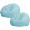 Sliner 2 Pcs Large Stuffed Storage Bean Bag Chair Cover for Kids Adults (no Filler) Stuffable Zipper Beanbag Cover for Organizing Plush Toys or Memory Foam(Green)(Large  Green)