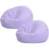 Sliner 2 Pcs Large Stuffed Storage Bean Bag Chair Cover for Kids Adults (no Filler) Stuffable Zipper Beanbag Cover for Organizing Plush Toys or Memory Foam(Green)(Large  Light Purple)