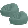 Sliner 2 Pcs Stuffed Animal Storage Bean Bag Chair Cover for Kids Adults (no Filler) Large Stuffable Zipper Beanbag Cover for Organizing Plush Toys or Memory Foam(Green, Small)(Green )