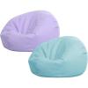Sliner 2 Pcs Stuffed Animal Storage Bean Bag Chair Cover for Kids Adults (no Filler) Large Stuffable Zipper Beanbag Cover for Organizing Plush Toys or Memory Foam(Green, Small)(Green and Purple)