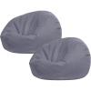 Sliner 2 Pcs Stuffed Animal Storage Bean Bag Chair Cover for Kids Adults (no Filler) Large Stuffable Zipper Beanbag Cover for Organizing Plush Toys or Memory Foam(Green, Small)(Grey)