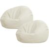 Sliner 2 Pcs Stuffed Animal Storage Bean Bag Chair Cover for Kids Adults (no Filler) Large Stuffable Zipper Beanbag Cover for Organizing Plush Toys or Memory Foam(Green, Small)(Beige)