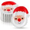 Sliner 200 Pieces Christmas Disposable Plates Santa Paper Plates Christmas Paper Plates, Red and White Party Plates Disposable Plates Serve 200 Guests for Christmas Party Supplies Tableware