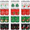 Sliner 24 Pcs Christmas Can Sleeves Neoprene Can Sleeves Holders for Cans Beverages Drinking Bottle Christmas Holiday Party Decorations Gift Ideas Supplies, 12 Styles
