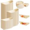 Sliner 300 Pcs Disposable Wood Boat Plates Dishes Food Boats Disposable Wooden Appetizer Sushi Plates Bulk for Catering and Home Use(7 Inch)(7 Inch)