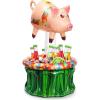 Sliner 35 Inch Luau Pig Inflatable Cooler, Luau Hawaiian Tropical Beach Themed Party Decorations, Blow Up Beverage Cooler Drink Container for Outdoor Summer Pool Party Supplies