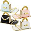 Sliner 4 Sets Coffee Mug Handbag Shaped Ceramic Tea Cup with Saucer Spoon 10 Oz/ 310 ml Purse Gift Mug for Office Home Coffee Tea Hot Chocolate Cappuccino(Classic)(Stylish)
