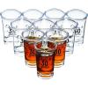 Sliner 48 Pack Birthday Shot Glasses Bulk 1.4oz Cheers to 30/40/50/60/70/80 Years Shot Glass Unbreakable Thick Base Mini Clear Plastic Wine Glass Anniversary Favors for Guests(Black,50 Years)(Black)
