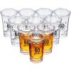 Sliner 48 Pack Birthday Shot Glasses Bulk 1.4oz Cheers to 30/40/50/60/70/80 Years Shot Glass Unbreakable Thick Base Mini Clear Plastic Wine Glass Anniversary Favors for Guests(Black,50 Years)([‘Clear’])