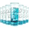 Sliner 48 Wedding Shot Tall Glasses Set,Take a Shot We Tied the Knot 2oz Acrylic Glasses with Heavy Base, Liquor Bottles Bulk for Newlyweds Bridal Shower Party Favors Souvenirs Gifts (Clear)(Blue)