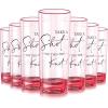 Sliner 48 Wedding Shot Tall Glasses Set,Take a Shot We Tied the Knot 2oz Acrylic Glasses with Heavy Base, Liquor Bottles Bulk for Newlyweds Bridal Shower Party Favors Souvenirs Gifts (Clear)(Pink)