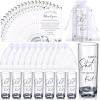 Sliner 50 Set Wedding Favors for Guests Bulk 2oz Acrylic Take a Shot We Tied the Knot Shot Glasses with Thank You Cards Organza Bags for Guest Souvenirs Wedding Gifts Newlyweds Bridal Shower Party(Clear  Black)