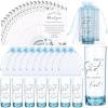 Sliner 50 Set Wedding Favors for Guests Bulk 2oz Acrylic Take a Shot We Tied the Knot Shot Glasses with Thank You Cards Organza Bags for Guest Souvenirs Wedding Gifts Newlyweds Bridal Shower Party(Blue)
